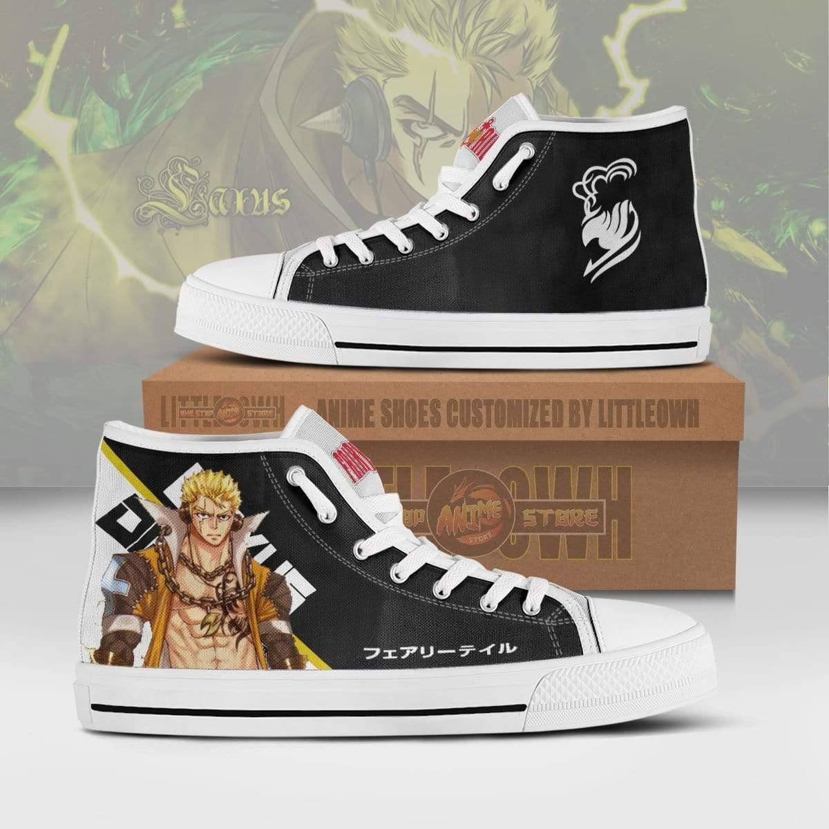 Laxus Dreyar High Top Canvas Shoes Custom Fairy Tail Anime Sneakers