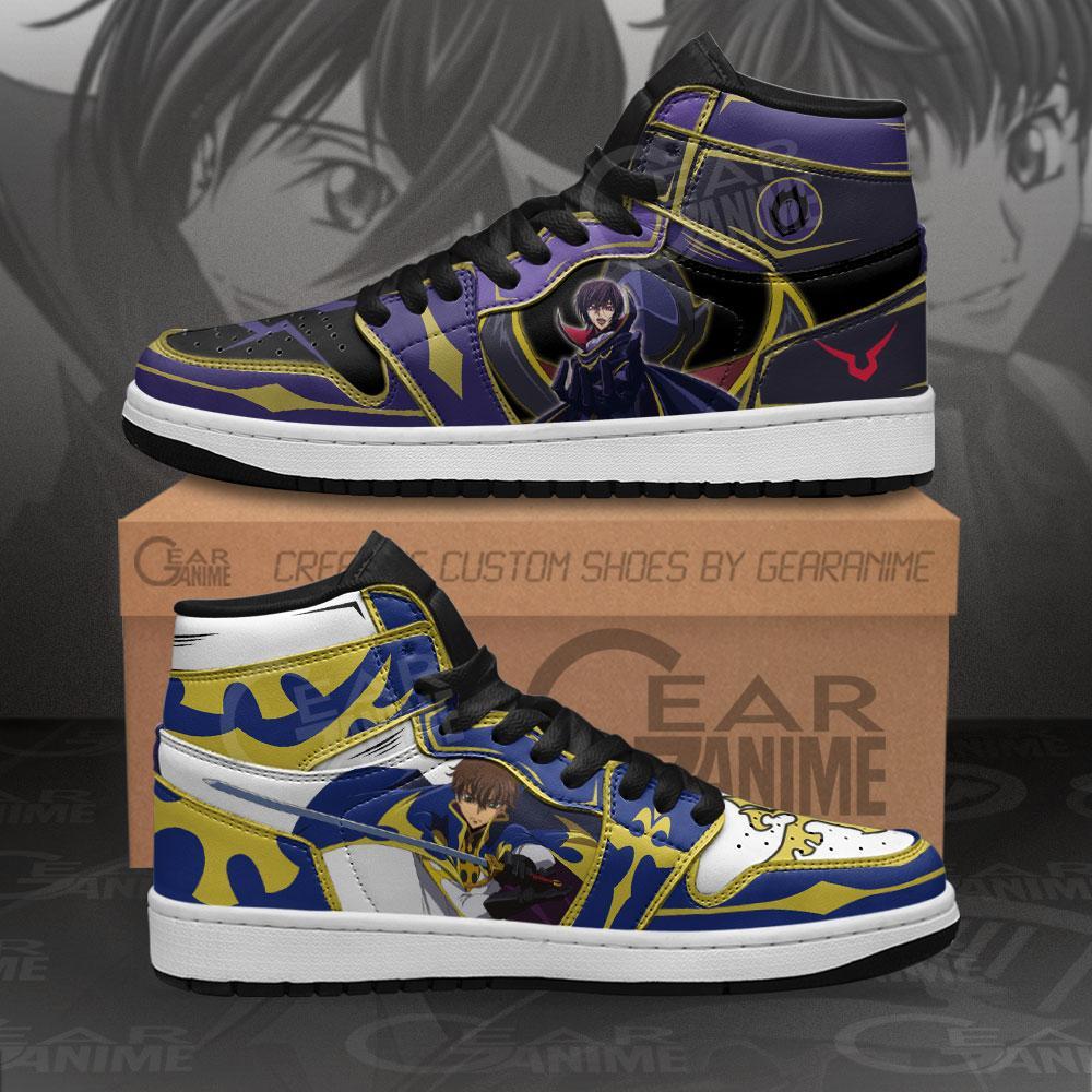 Lelouch and Suzaku Sneakers Custom Anime Code Geass Shoes - HomeFavo