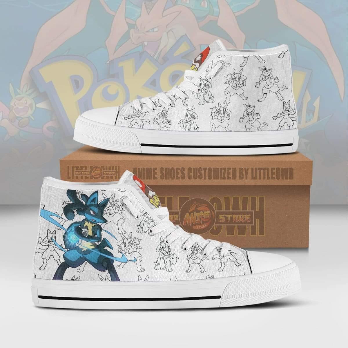 Lucario High Top Canvas Shoes Custom Pokemon Anime Sneakers