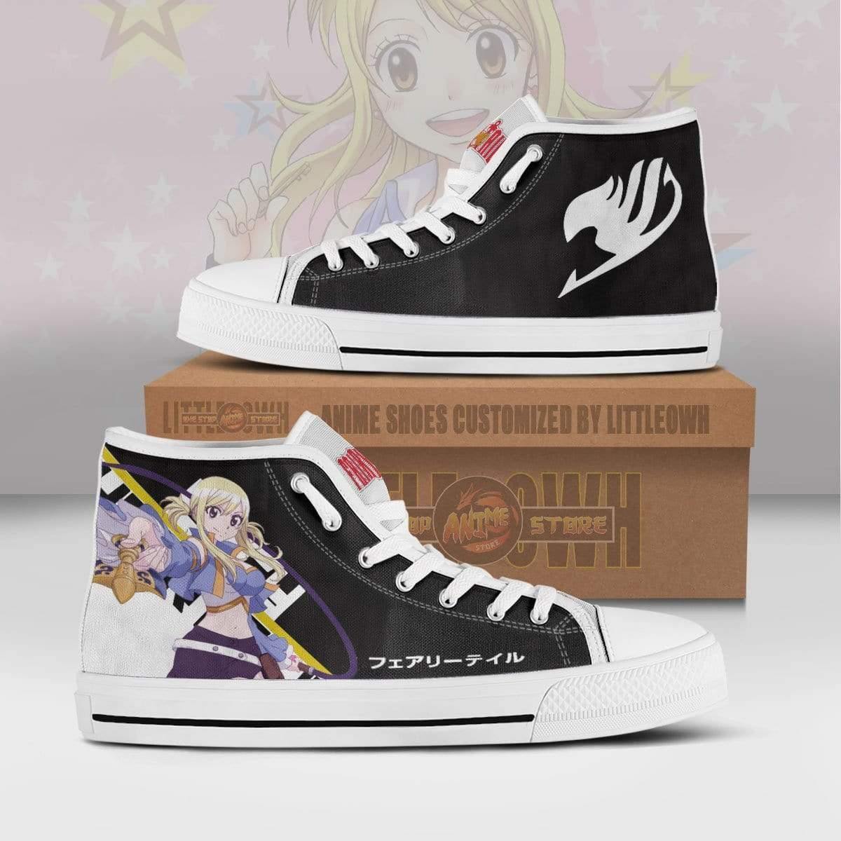 Lucy Heartfilia High Top Canvas Shoes Custom Fairy Tail Anime Sneakers