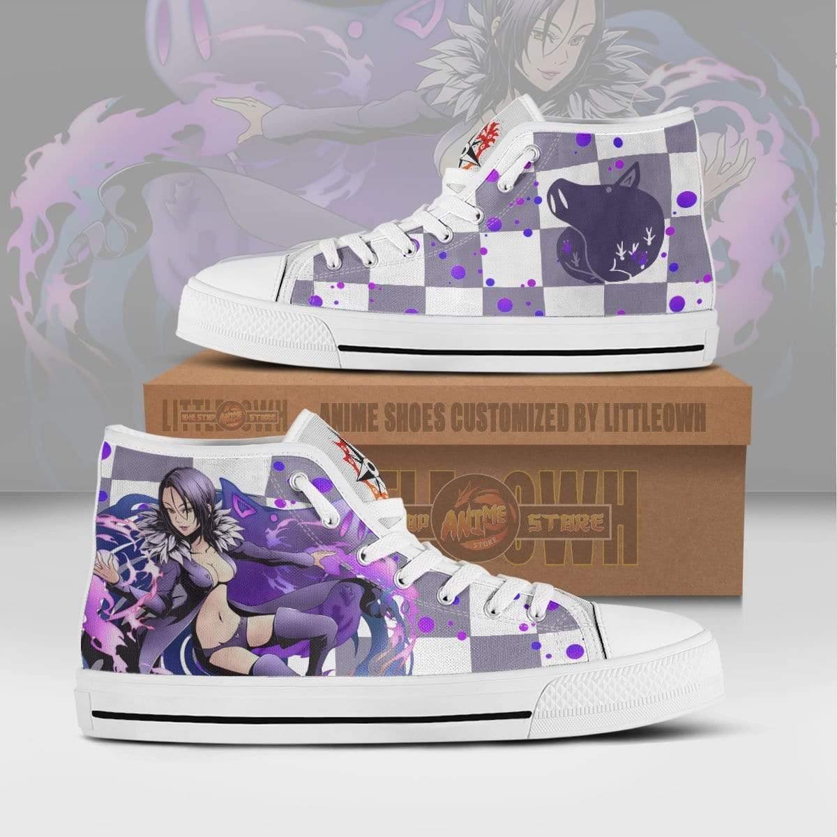 Merlin High Top Canvas Shoes Custom The Seven Deadly Sins Anime Sneakers