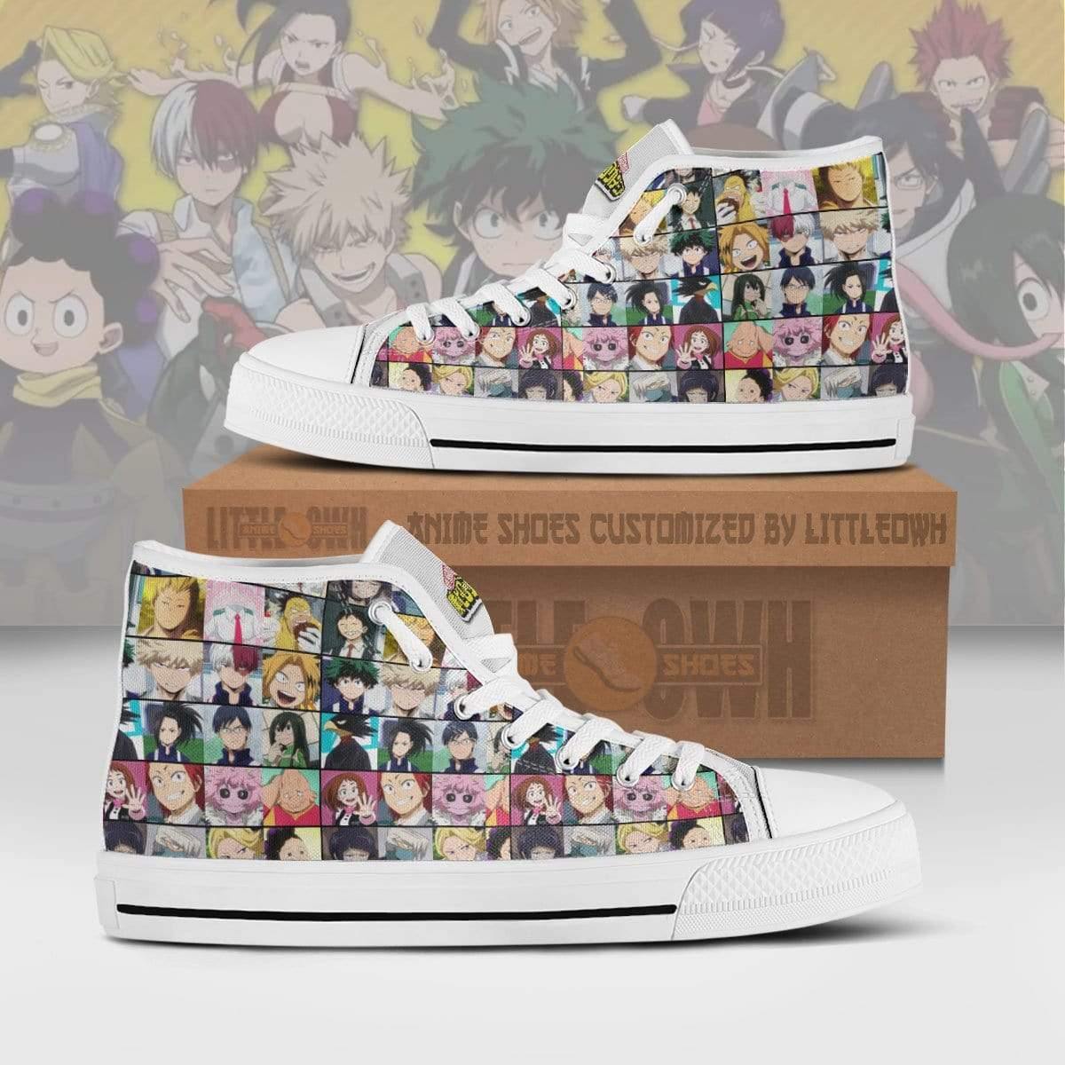 MHA High Top Canvas Shoes Custom Heroes Face Style Anime Sneakers