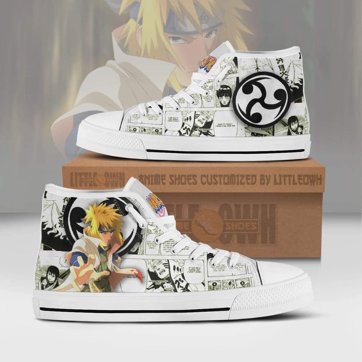 Minato Namikaze High Top Canvas Shoes Custom Naruto Anime Mixed Manga Style