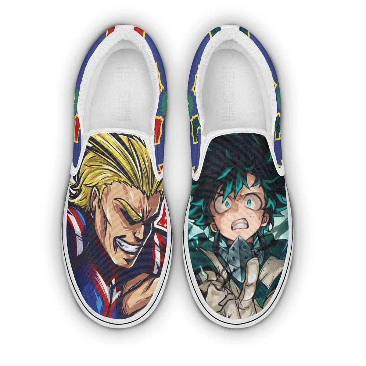 My Hero Academia All Migh and Deku Shoes Custom Anime Classic Slip-On Sneakers
