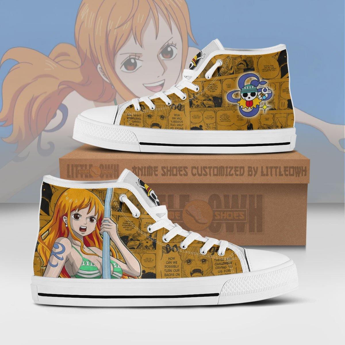 Nami High Top Shoes Custom One Piece Anime Canvas Sneakers