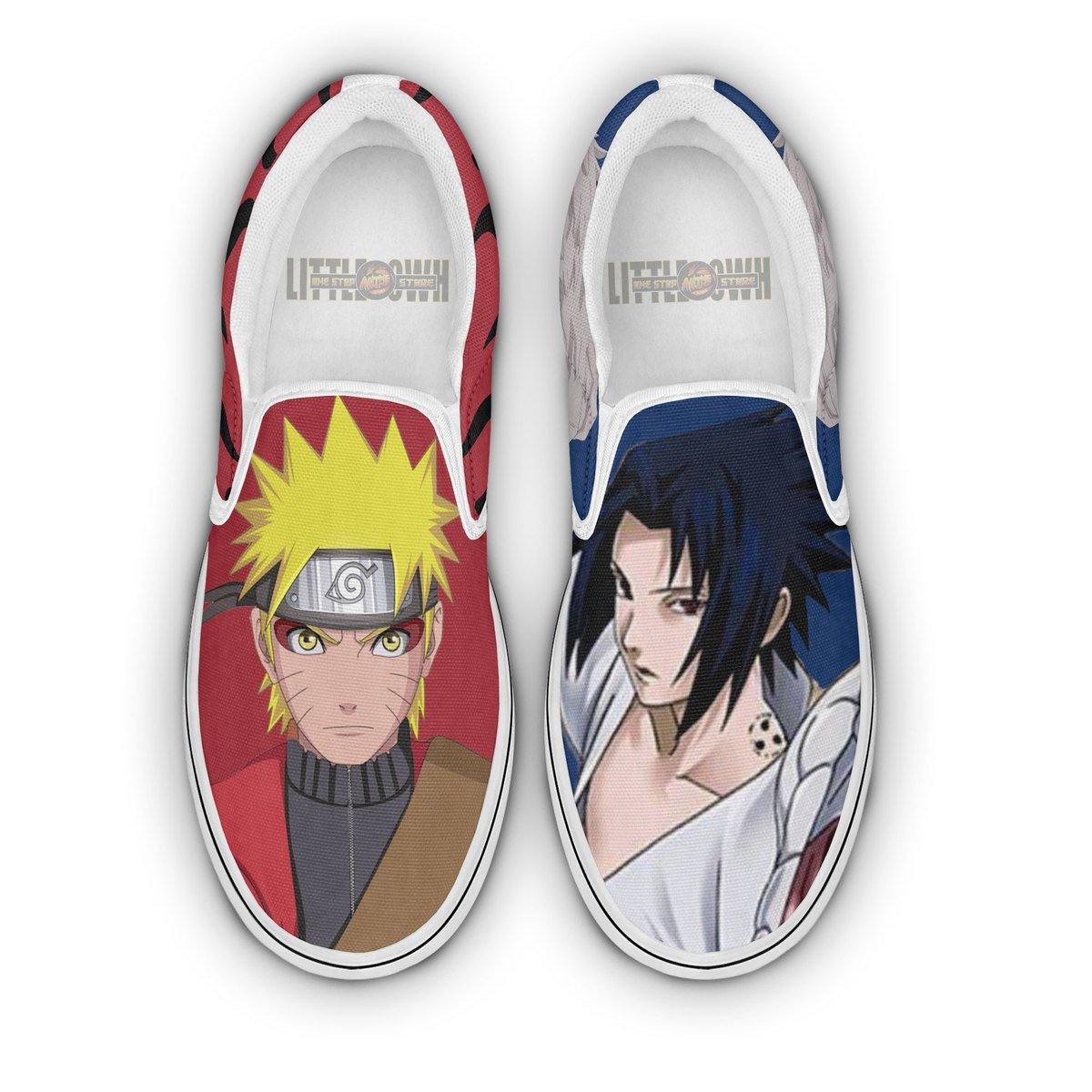 Naruto x Sasuke Shoes Custom Naruto Shippuden Anime Sneakers Classic Slip-On