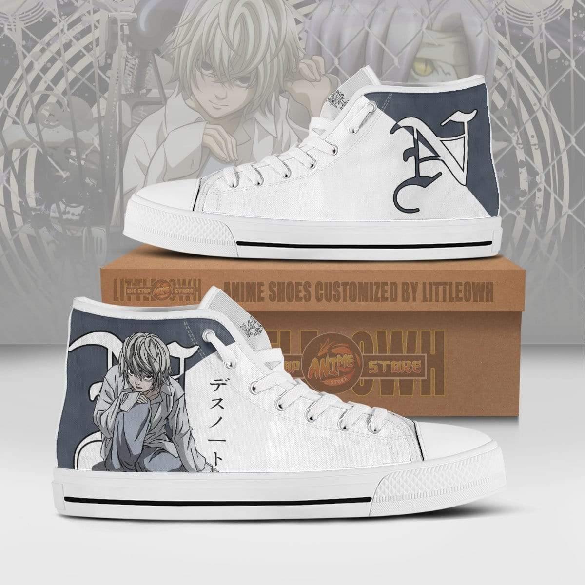 Near High Top Canvas Shoes Custom Death Note Anime Sneakers
