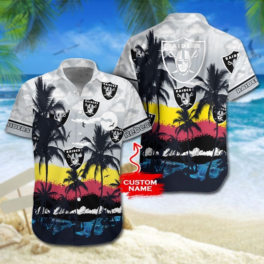 NFL Las Vegas Raiders Hawaiian Shirt And Shorts Premium Hawaiian Shirts ...