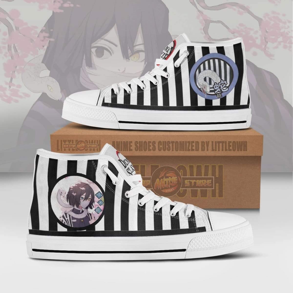 Obanai Iguro High Top Canvas Shoes Custom Demon Slayer Anime Sneakers