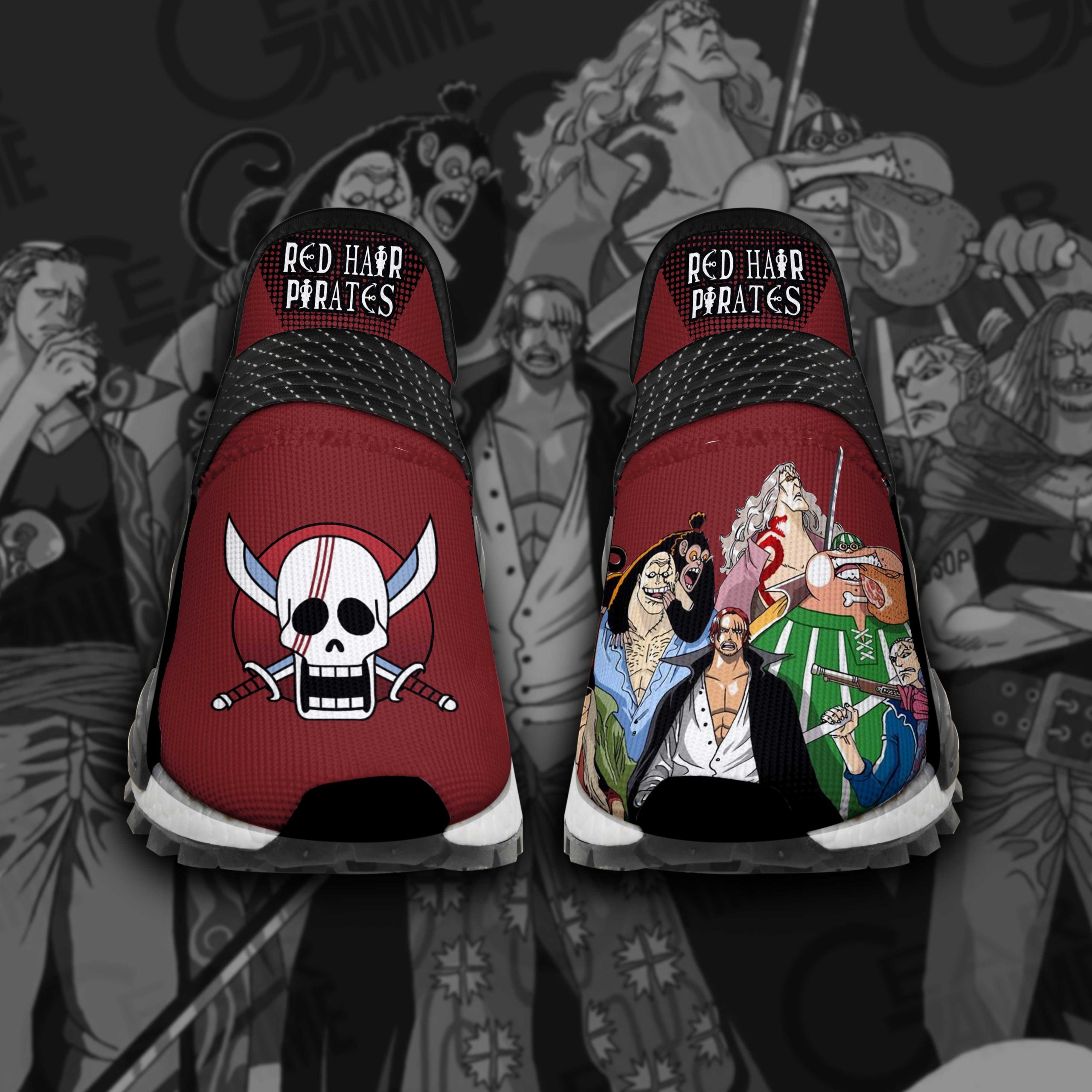 Red Hair Pirates Shoes One Piece Custom Anime Shoes TT12
