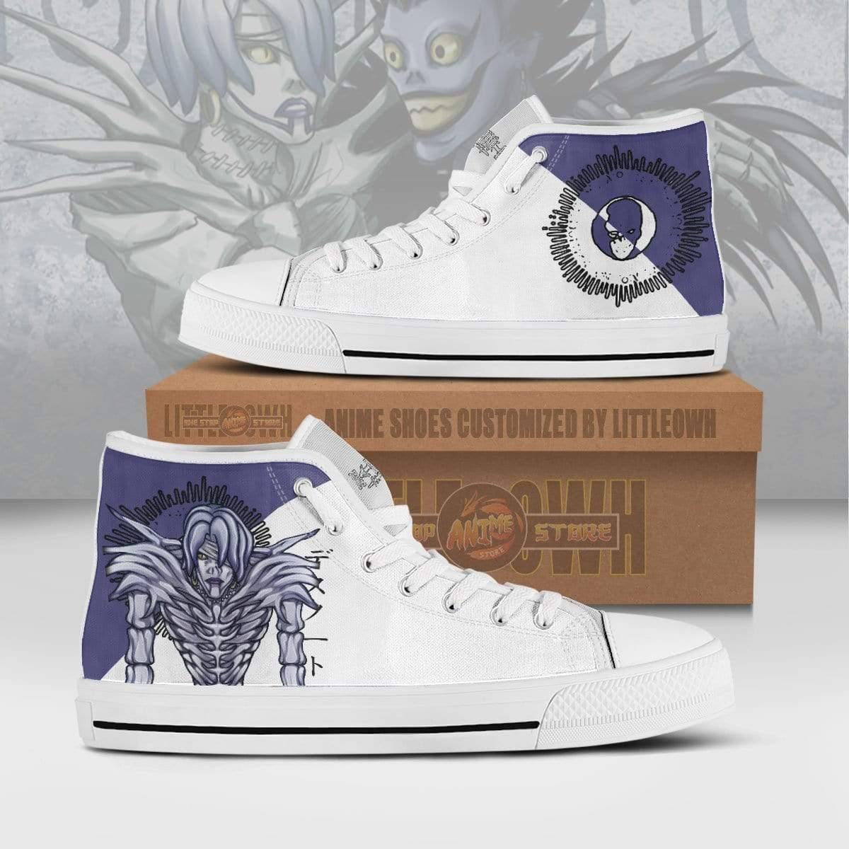 Rem High Top Canvas Shoes Custom Death Note Anime Sneakers