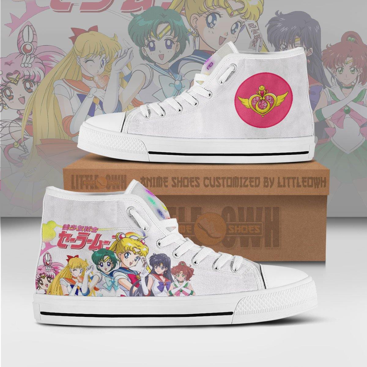 Sailor Guardians High Top Shoes Custom Sailor Moon Anime Canvas Sneakers