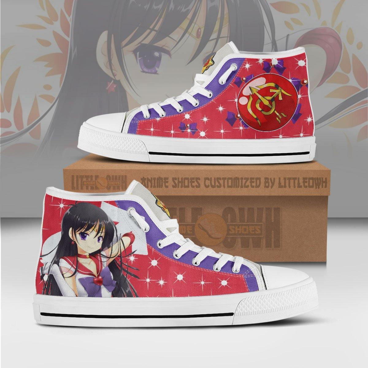 Sailor Mars High Top Shoes Custom Sailor Moon Anime Canvas Sneakers