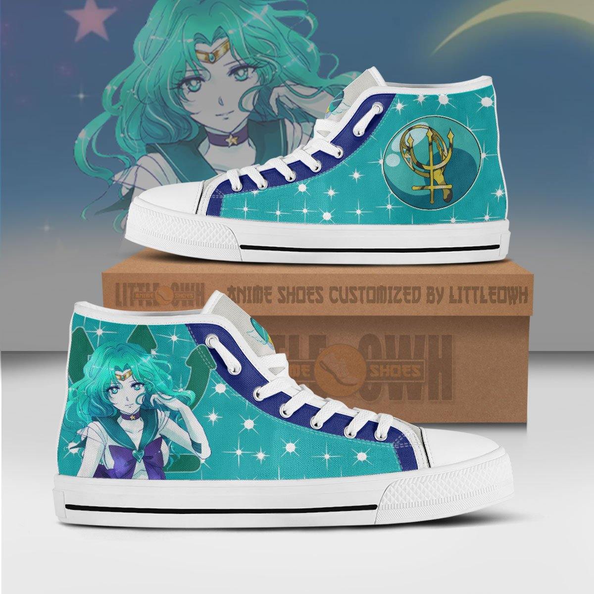 Sailor Neptune High Top Shoes Custom Sailor Moon Anime Canvas Sneakers