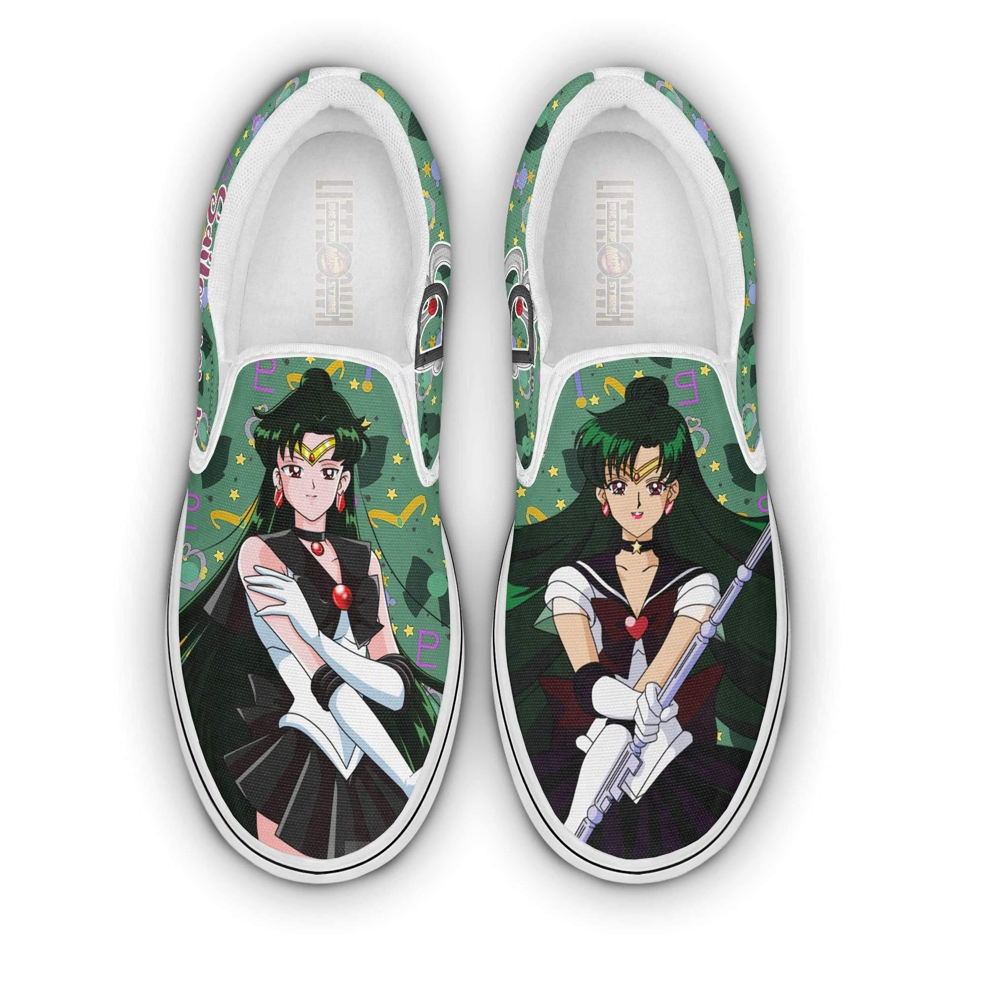 Sailor Pluto Classic Slip-On Custom Sailor Moon Anime Shoes