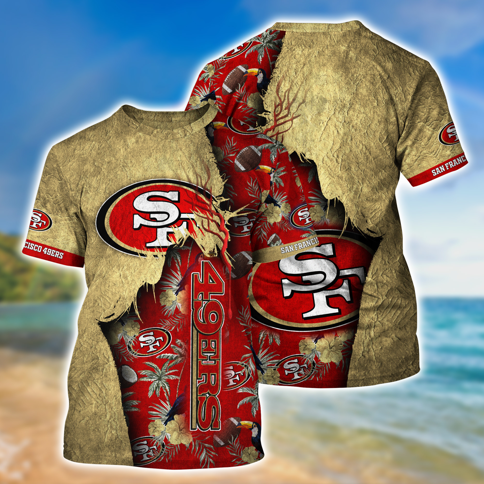 Beach Shirt San Francisco 49Ers Jack Skellington And Zero Hawaiian ...