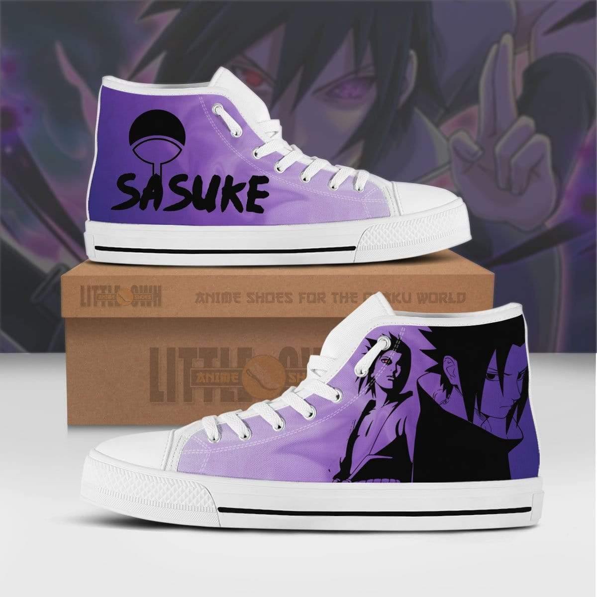 Sasuke Naruto Anime Custom All Star High Top Sneakers Canvas Shoes