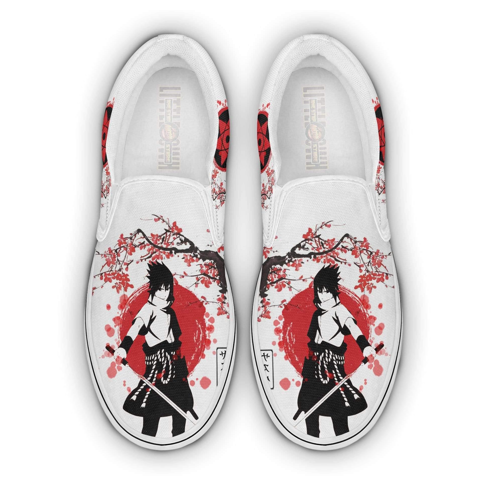 Sasuke Uchiha Shoes Naruto Custom Anime Slip On Sneakers