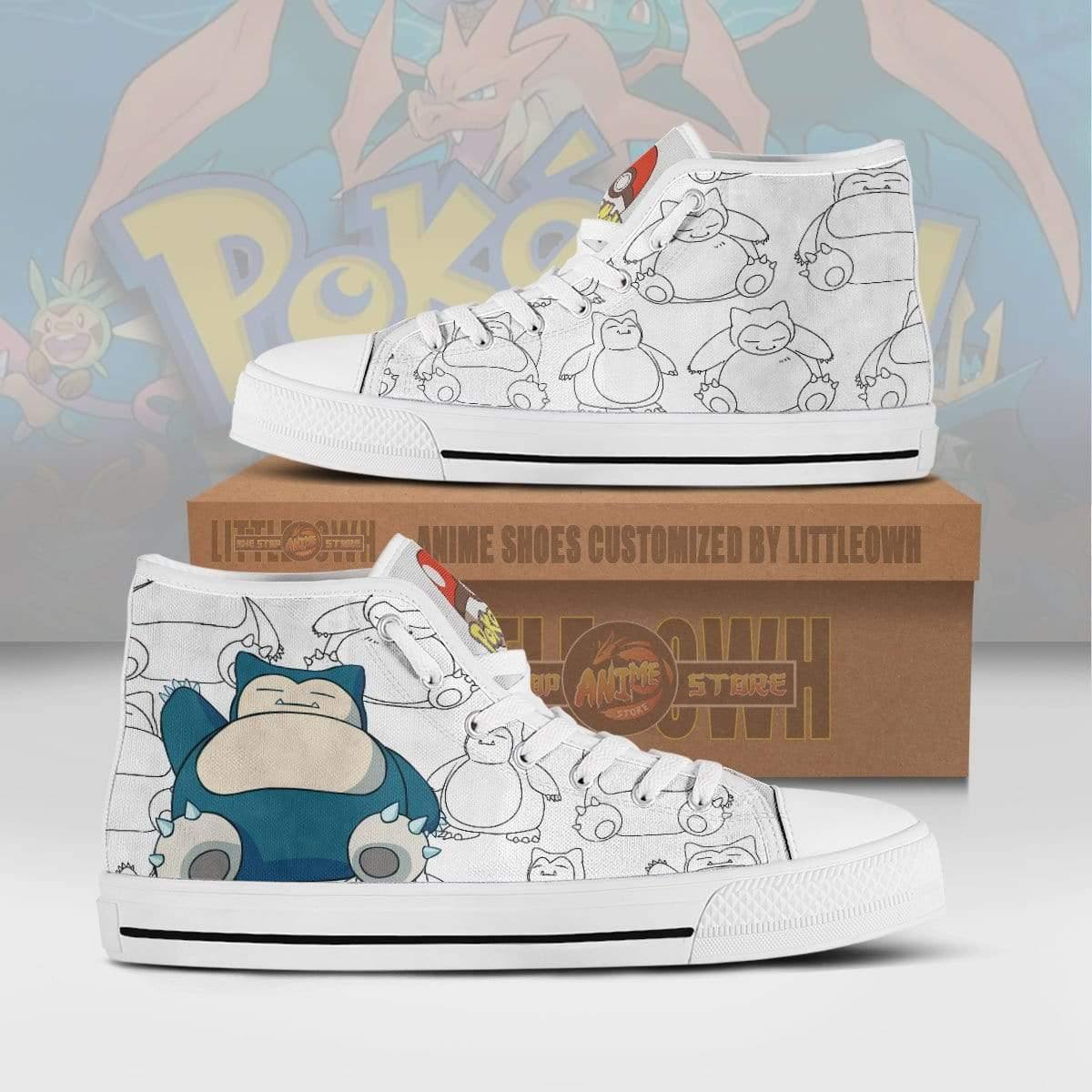 Snorlax High Top Canvas Shoes Custom Pokemon Anime Sneakers