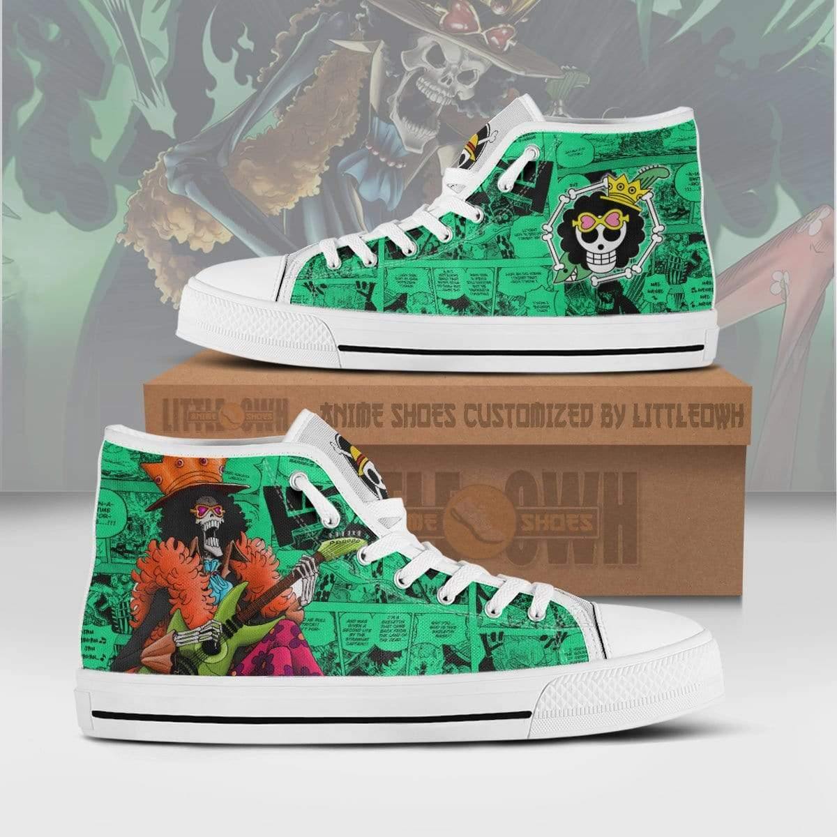 Soul King Brook High Top Shoes Custom One Piece Anime Canvas Sneakers