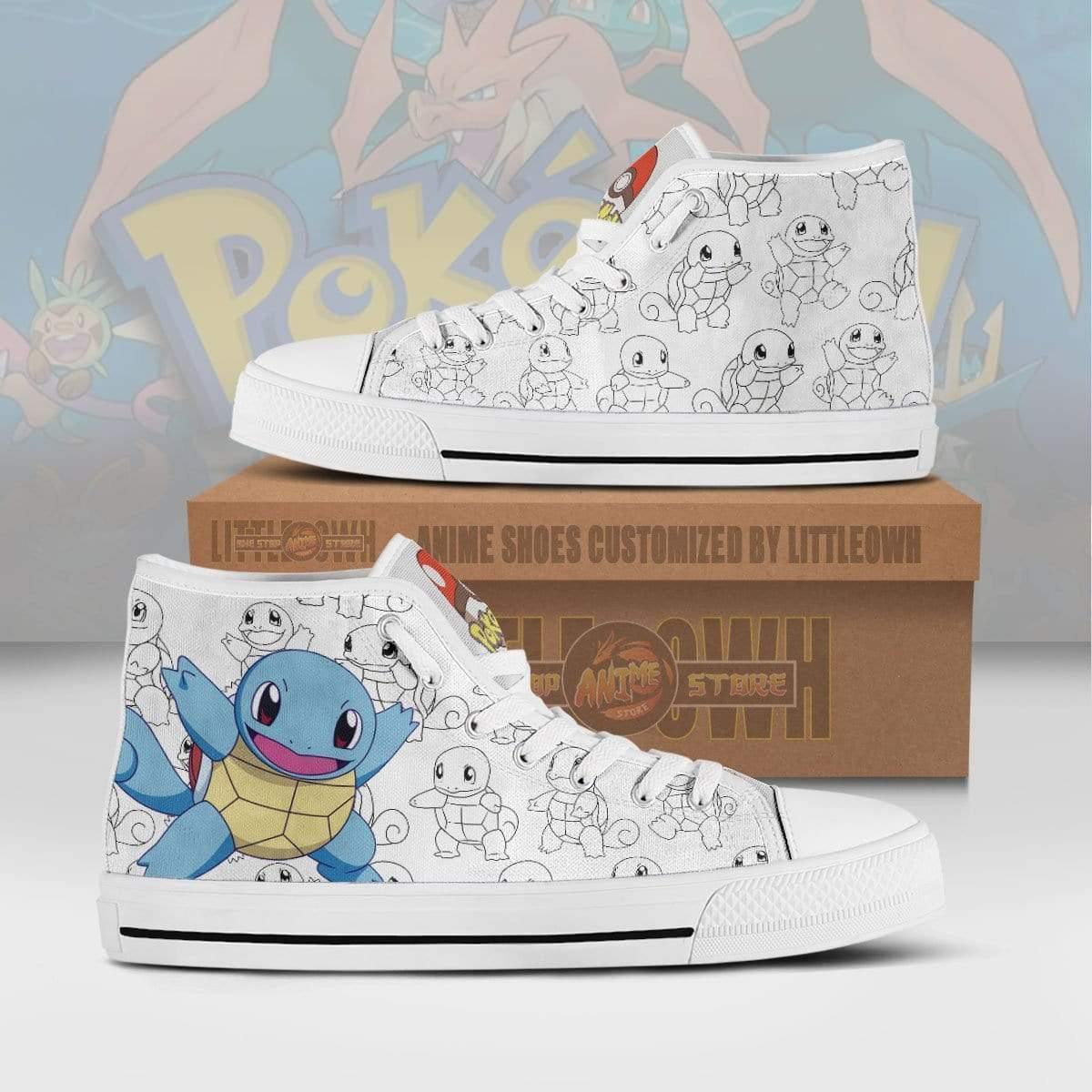 Squirtle High Top Canvas Shoes Custom Pokemon Anime Sneakers