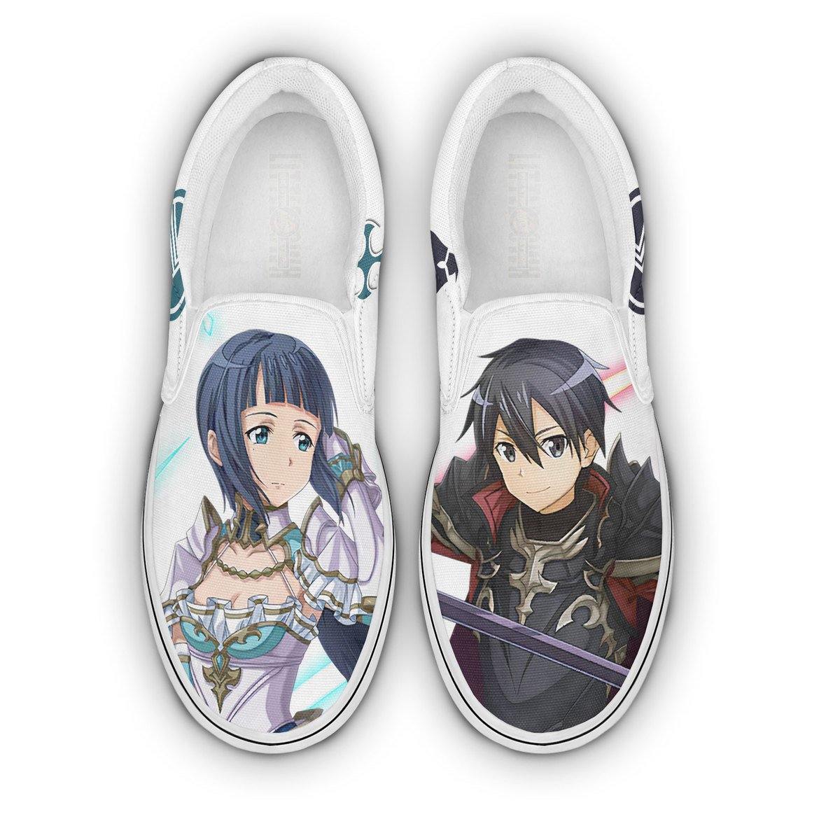Sword Art Online Sachi And Kirito Shoes Custom Anime Classic Slip-On Sneakers