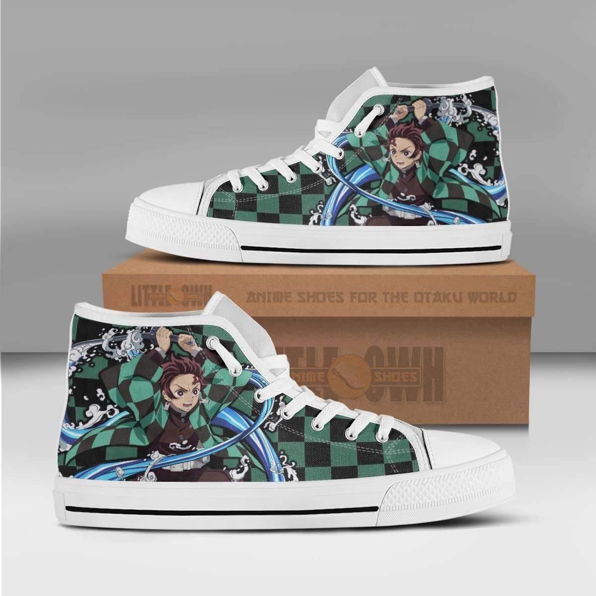Tanjiro Demon Slayer Anime Custom All Star High Top Sneakers Pattern Canvas Shoes