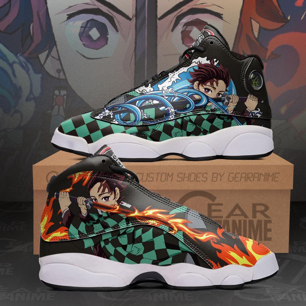 Tanjiro Sneakers Water & Sun Breathing Custom Anime Demon Slayer Shoes