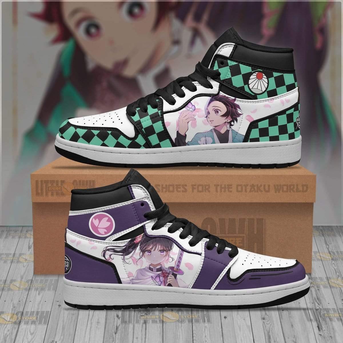 Tanjiro x Kanao JD Sneakers Custom Demon Slayer Anime Shoes - HomeFavo