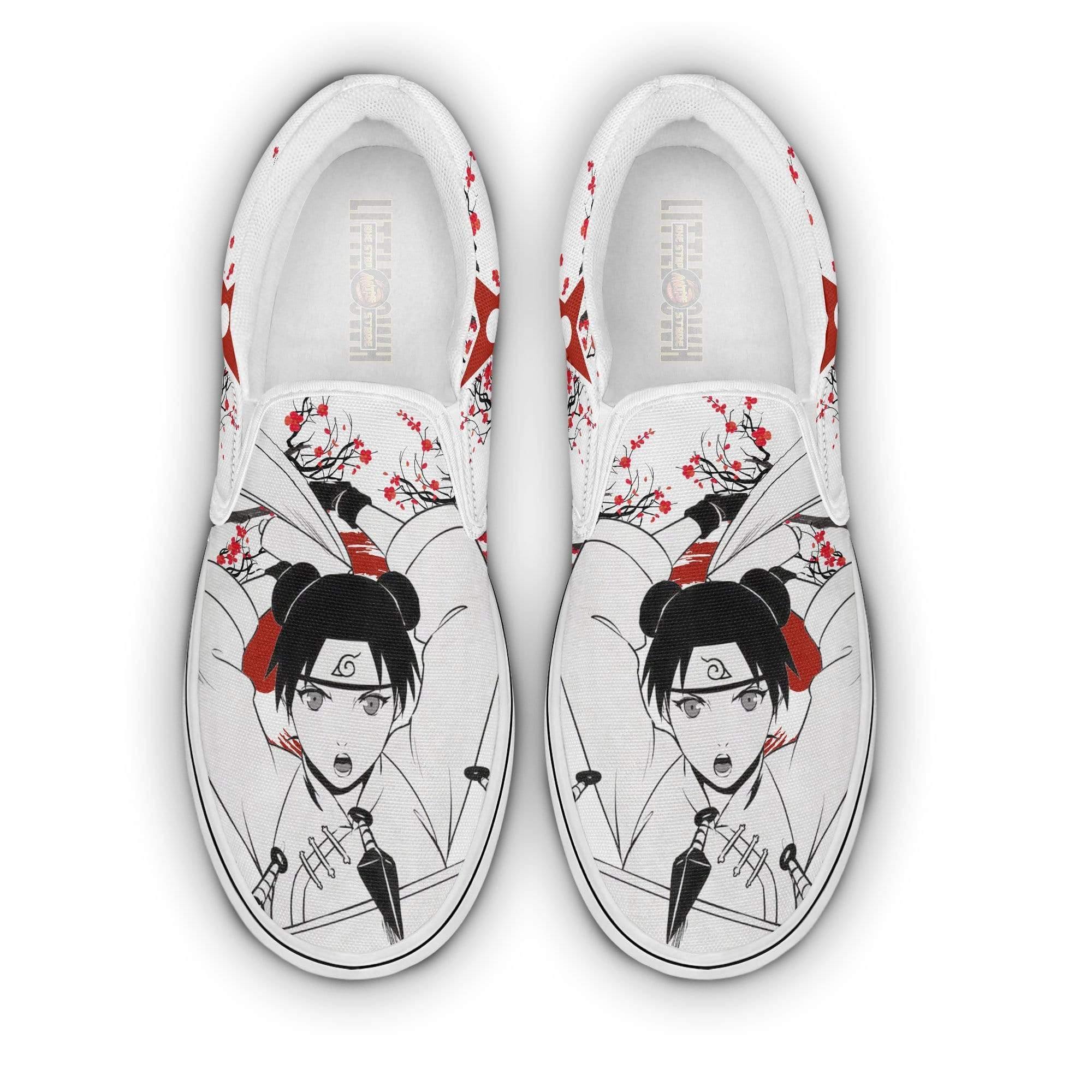 Tenten Classic Slip-On Custom Ninja Under The Sun Naruto Shoes Anime Flat Sneakers