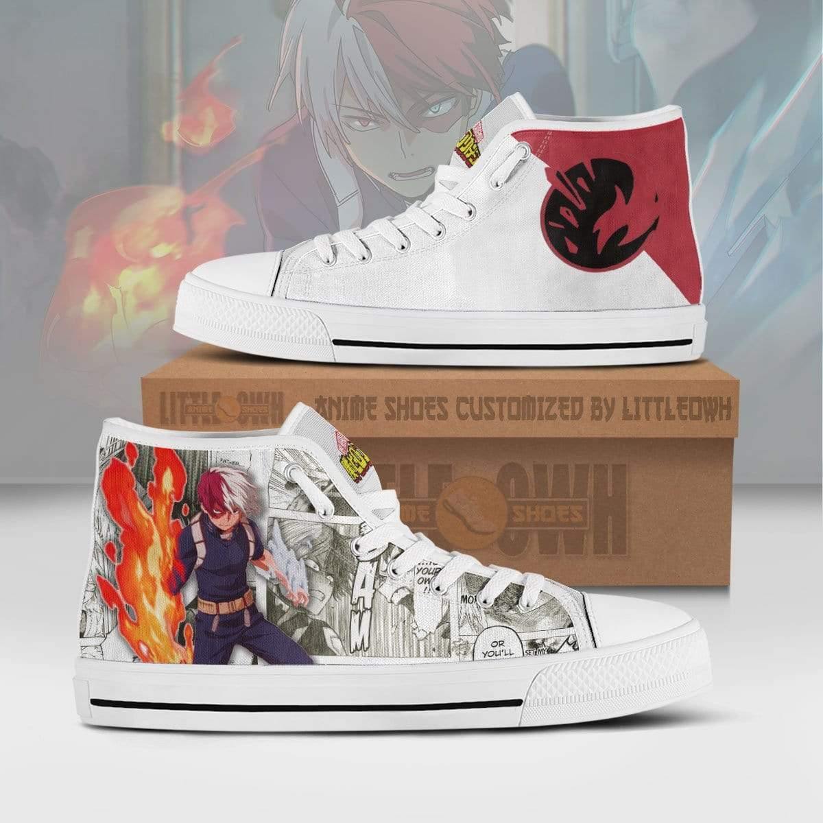 Todoroki Shoes Shoto My Hero Academia MHA High Tops Canvas Custom Anime Sneakers