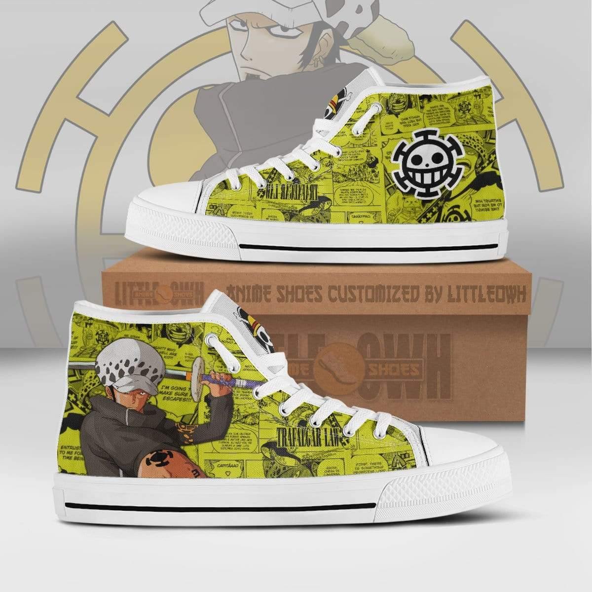 Trafalgar D. Water Law High Top Shoes Custom One Piece Anime Canvas Sneakers