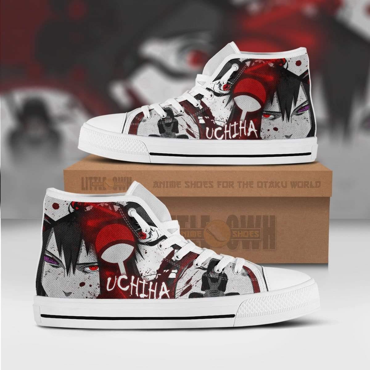 Uchiha Clan High Top Canvas Shoes Custom Naruto Anime Sneakers