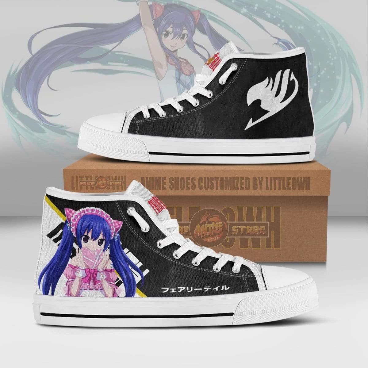 Wendy Marvell High Top Canvas Shoes Custom Fairy Tail Anime Sneakers