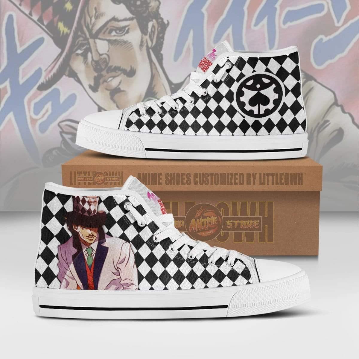 Will Anthonio Zeppeli High Top Canvas Shoes Custom JoJo&#39;s Bizarre Adventure Anime Sneakers