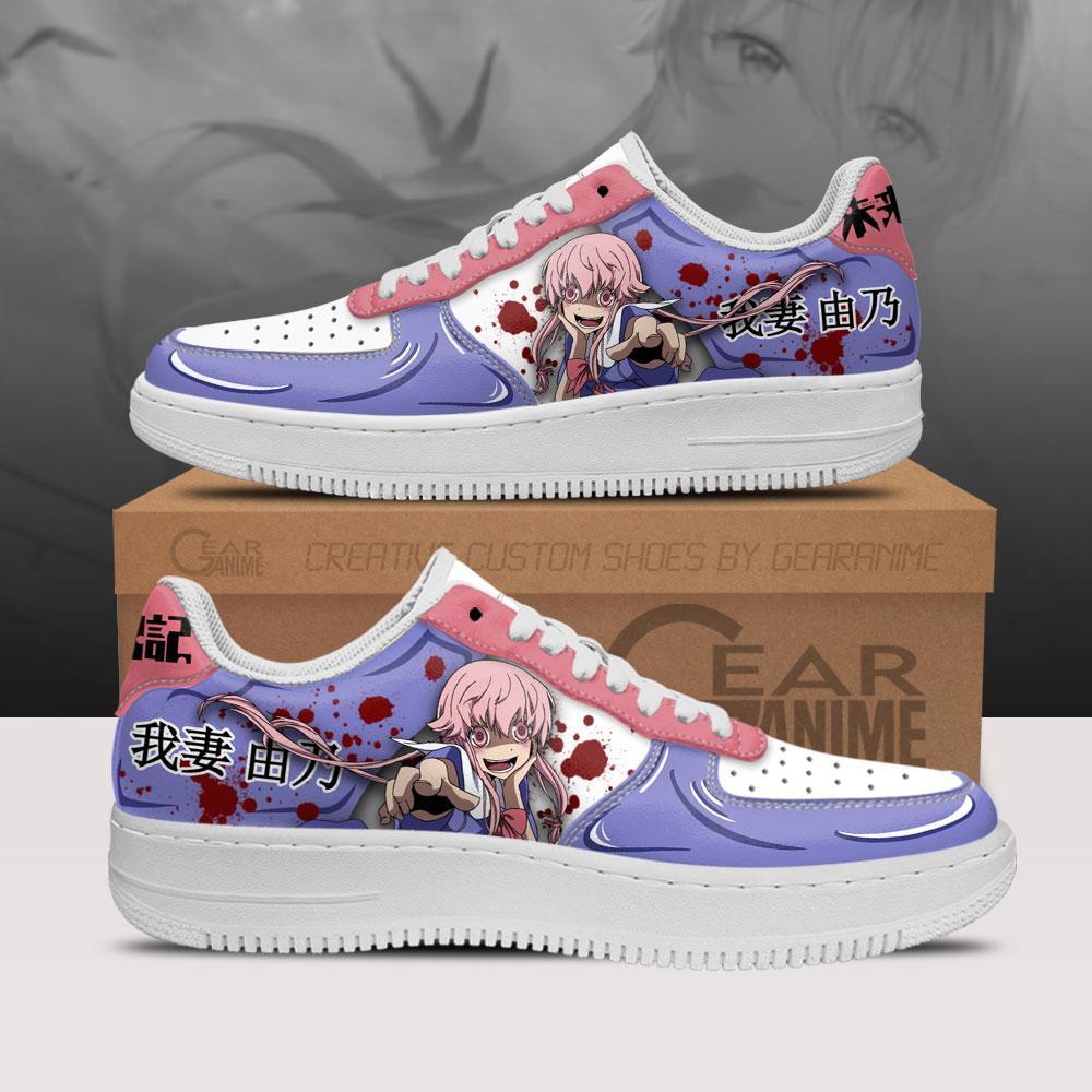 Yuno Gasai Air Sneakers Custom Anime Future Diary Shoes - HomeFavo