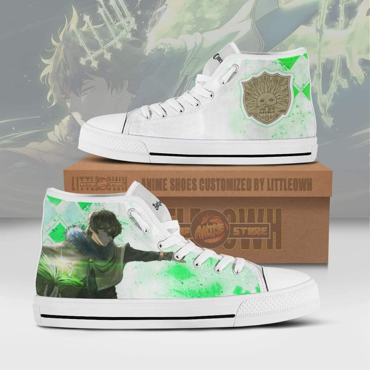 Yuno High Top Canvas Shoes Custom Black Clover Anime Sneakers