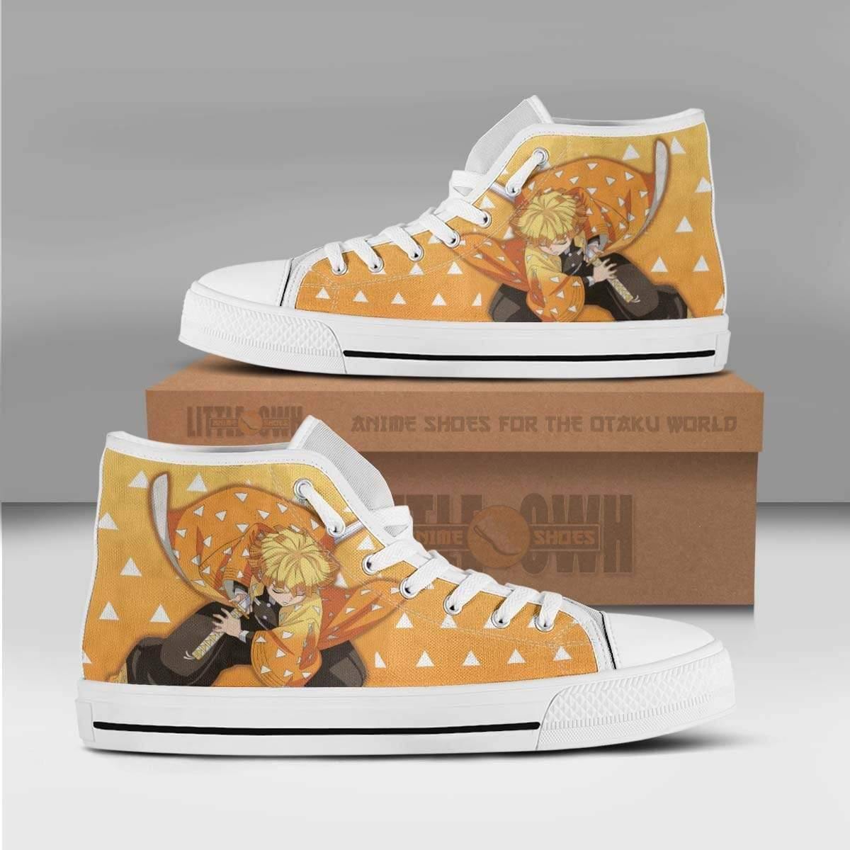 Zenitsu Demon Slayer Anime Custom All Star High Top Sneakers Pattern Canvas Shoes