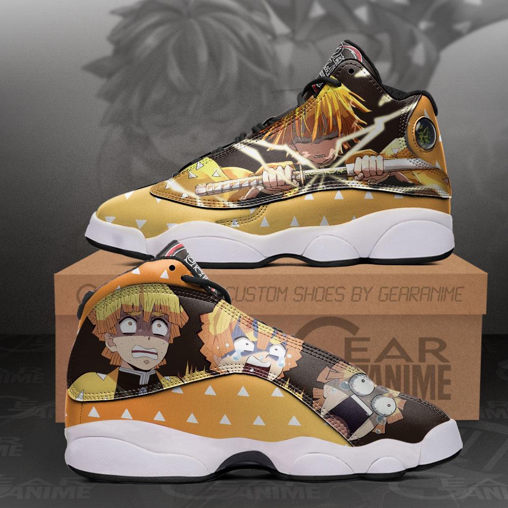 Zenitsu Sneakers Cool Funny Face Custom Anime Demon Slayer Shoes