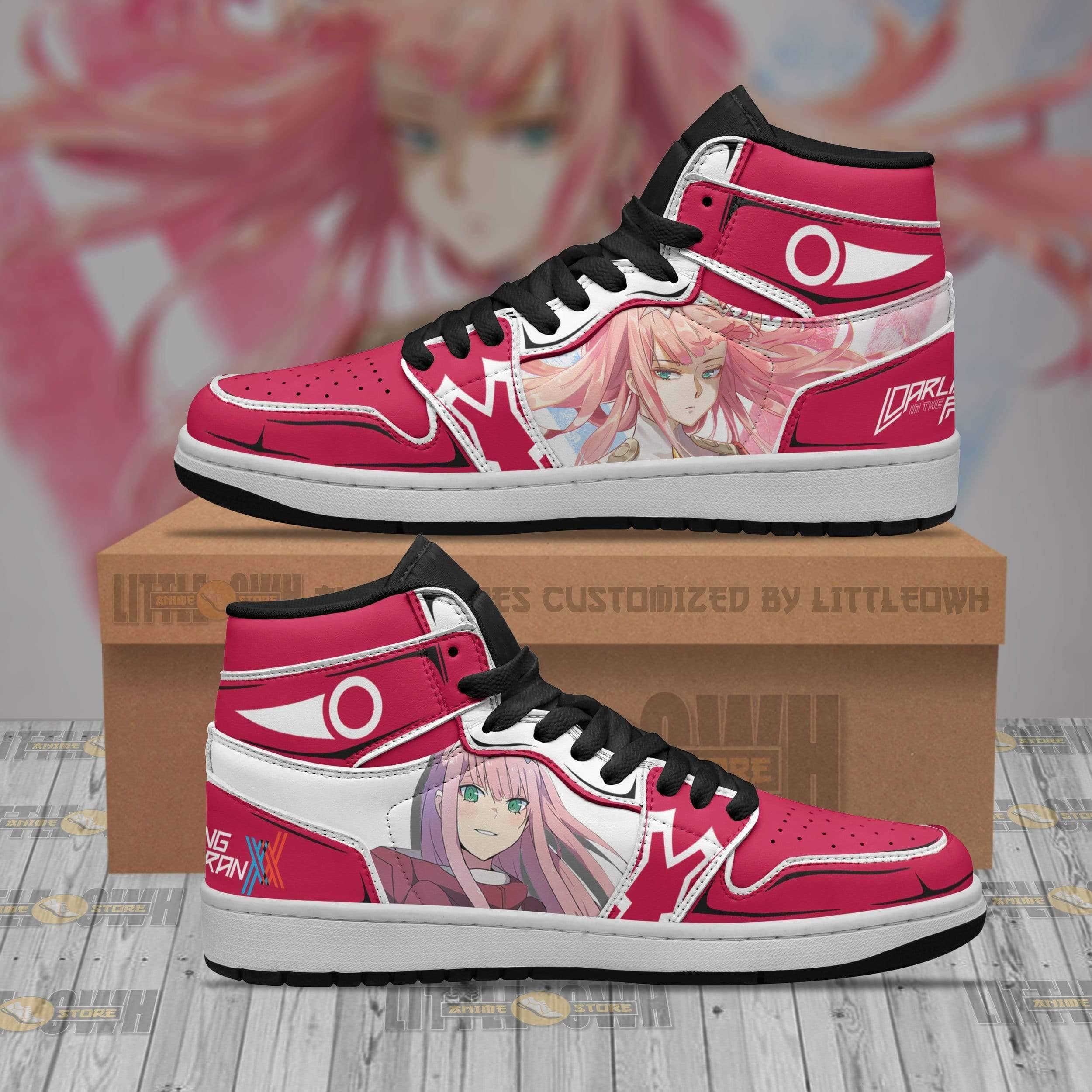 Zero Two JD Sneakers Custom Darling in the Franxx Anime Shoes - HomeFavo