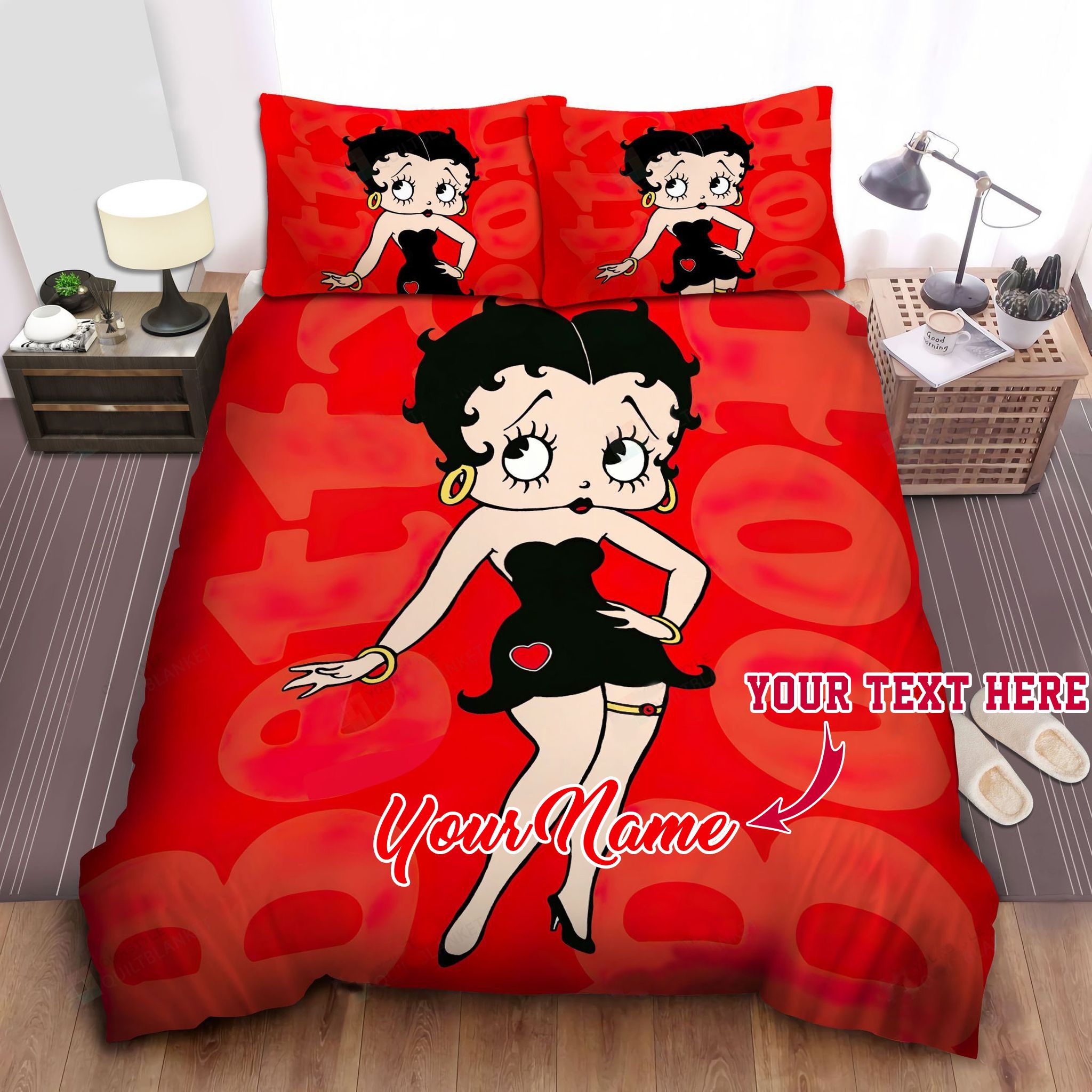 Betty Boop In Black Dress Film Personalized Custom Bedding Sets King Queen Twin Bedding Set