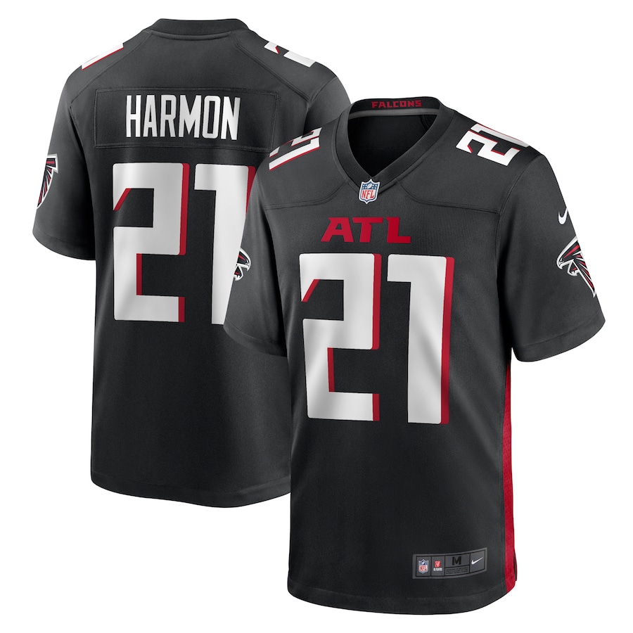 Men's Atlanta Falcons Duron Harmon Nike Black Game Player Jersey - HomeFavo