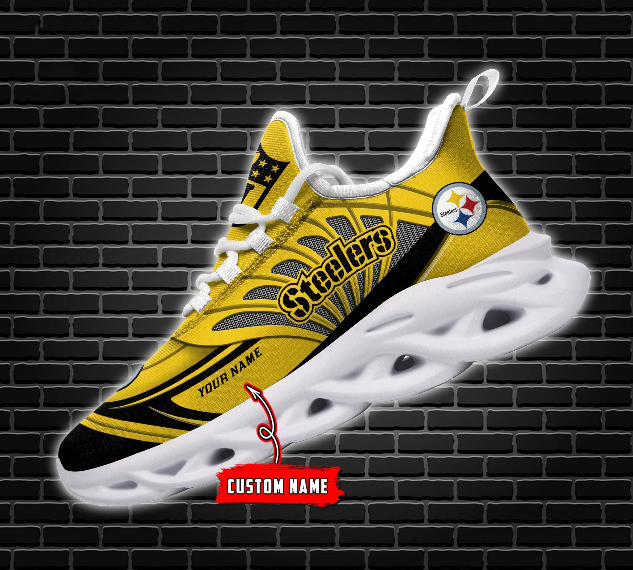HFV002-NFL-Pittsburgh Steelers Personalized Max Soul Chunky Sneakers ...