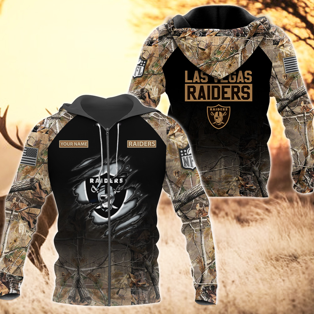 HFV003-Las Vegas Raiders Custom Name Hunting Camo TShirt, Hoodie ...