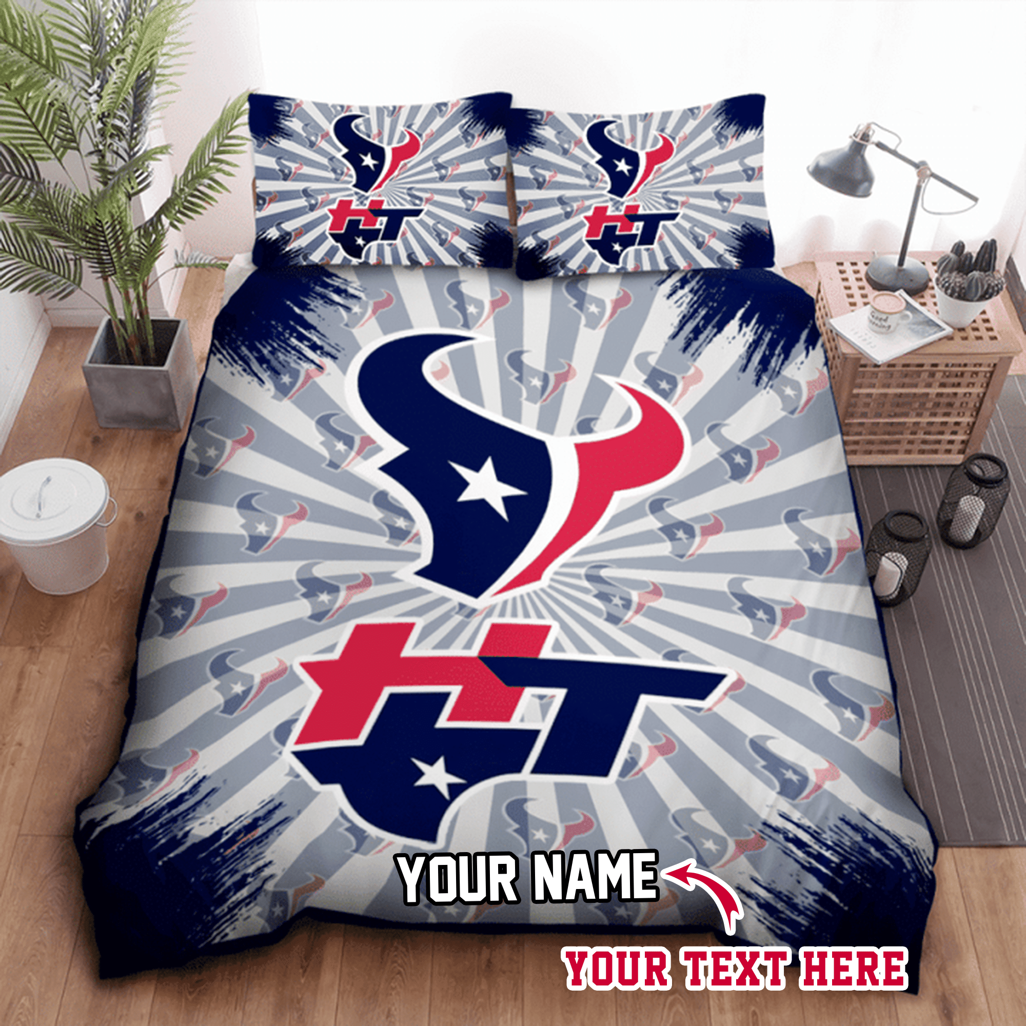 HOUSTON TEXANS NFL Football 30 Personalized Custom Bedding Sets King