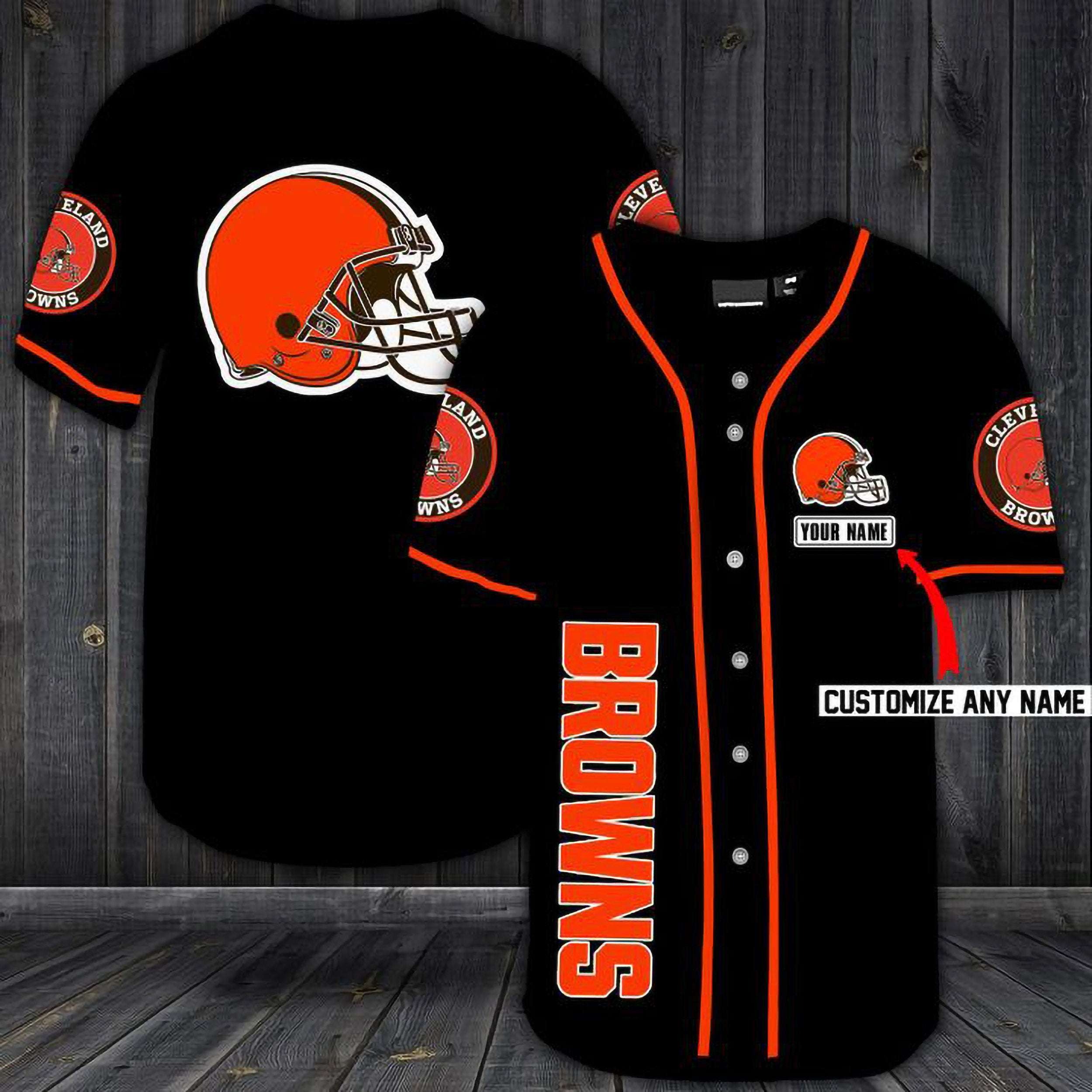 Cleveland Browns Personalized Custom Name Baseball Jersey HFV256 HomeFavo