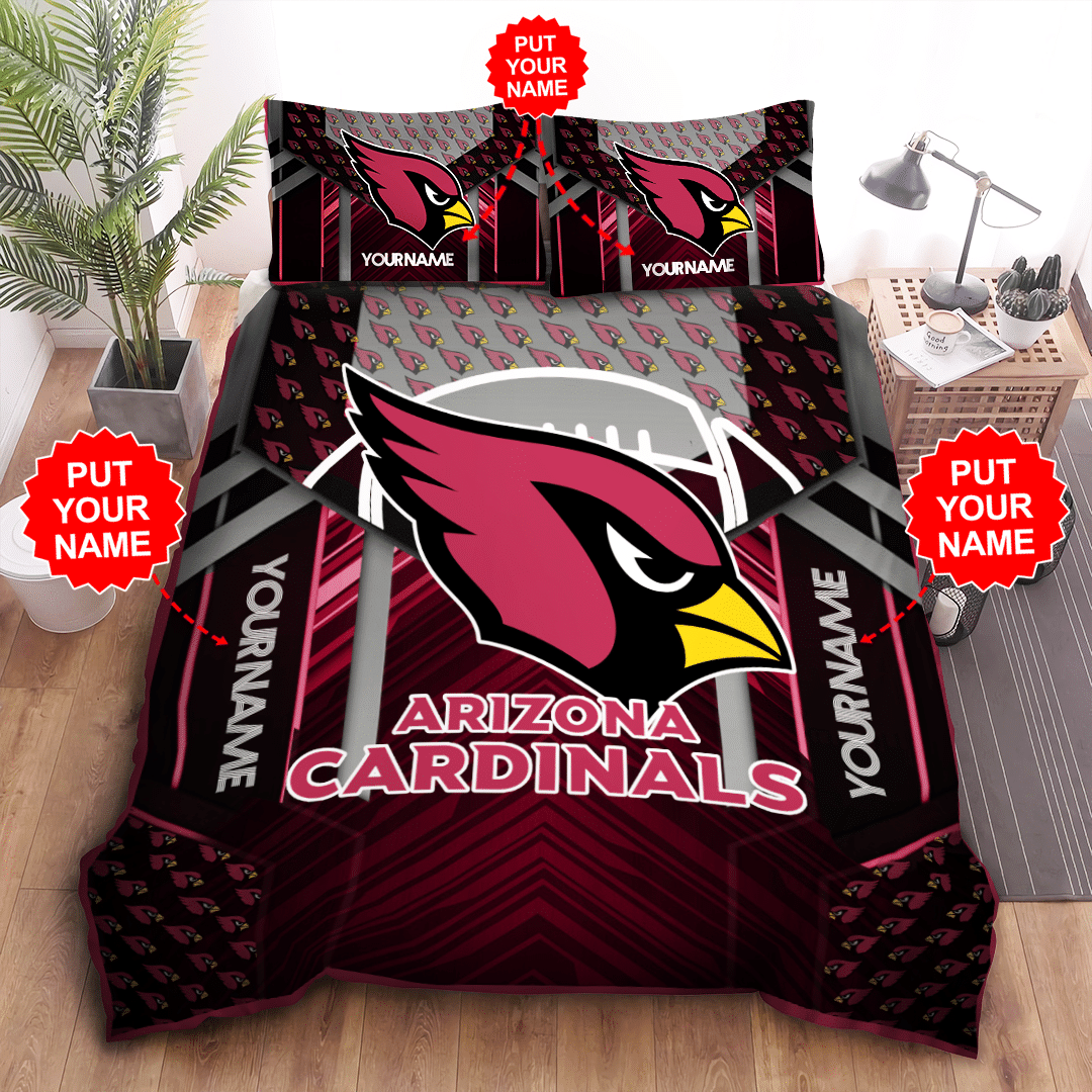 Personalized Arizona Cardinals Football Team All Over Print 3D Bedding Set-Red. PLEASE NOTE: This is a duvet cover, NOT a Comforter