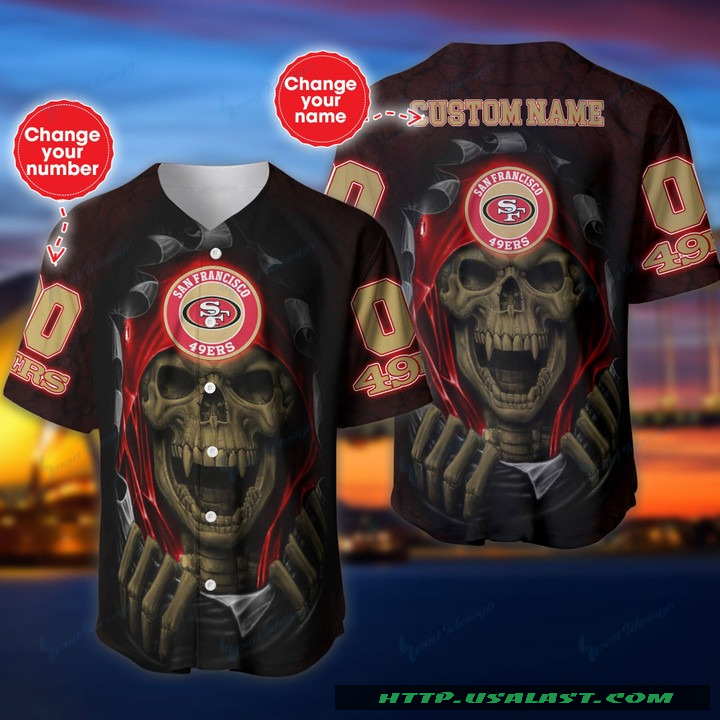 Personalized San Francisco 49ers Vampire Skull Baseball Jersey HFV256 ...