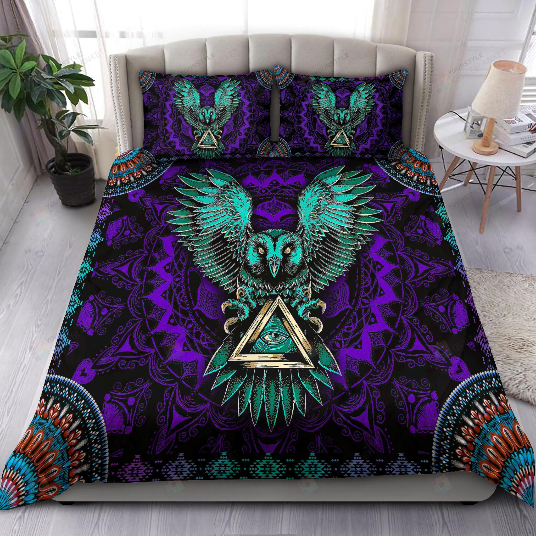 3d Beautiful Mandala Owl Bed Sheets Spread Duvet Cover Bedding Sets ...