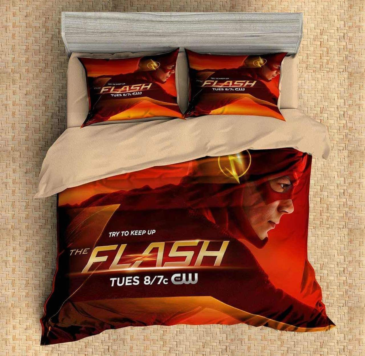 3d The Flash Barry Allen Bedding Set (Duvet Cover &amp; Pillow Cases). PLEASE NOTE: This is a duvet cover, NOT a Comforter